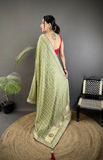 Thumbnail for Joban Fashion Mehendi Green Bandhej Bandhani Vichitra Silk Bandhani Prints Saree