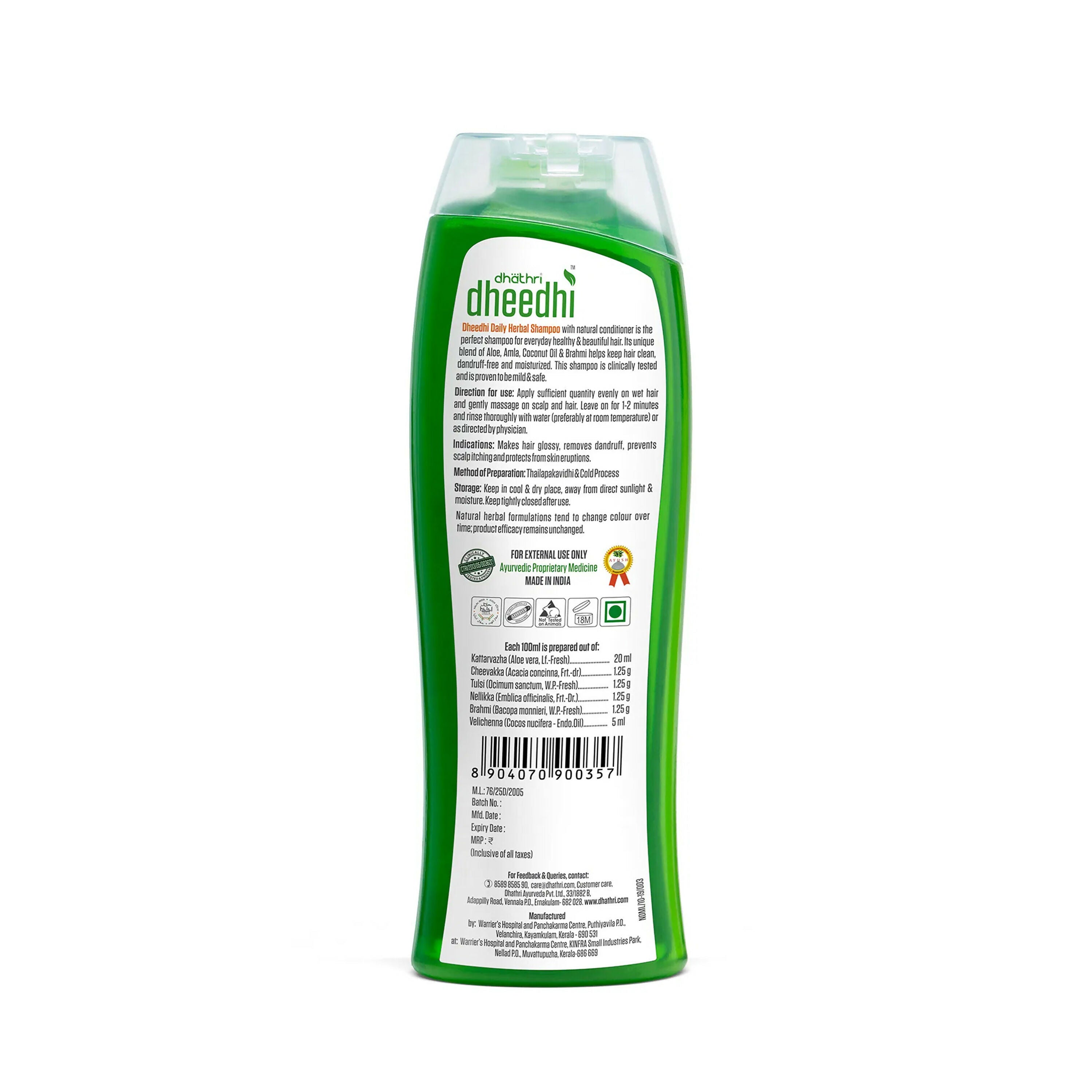 Dhathri Dheedhi Daily Herbal Shampoo To Reduce Dandruff & Promote Hair Growth - Distacart