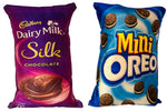 Thumbnail for Unique Fashion Pack of 2 Microfibre Filled Reversible Cushion For Kids - Dairy Milk Silk And Mini Oreo - Distacart