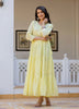 Kaajh Women's Yellow Embroidered Ethnic Dress - Distacart