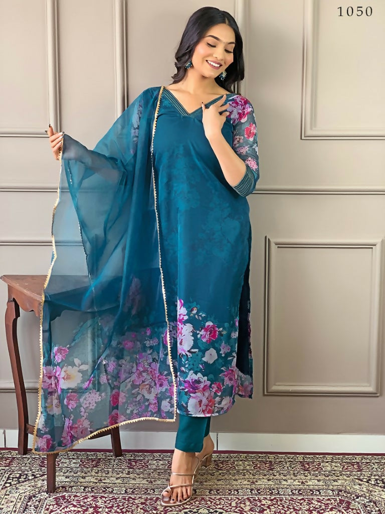 Partywear Designer Tebby Rama Stitched Suit With Dupatta - Tanisha - Distacart