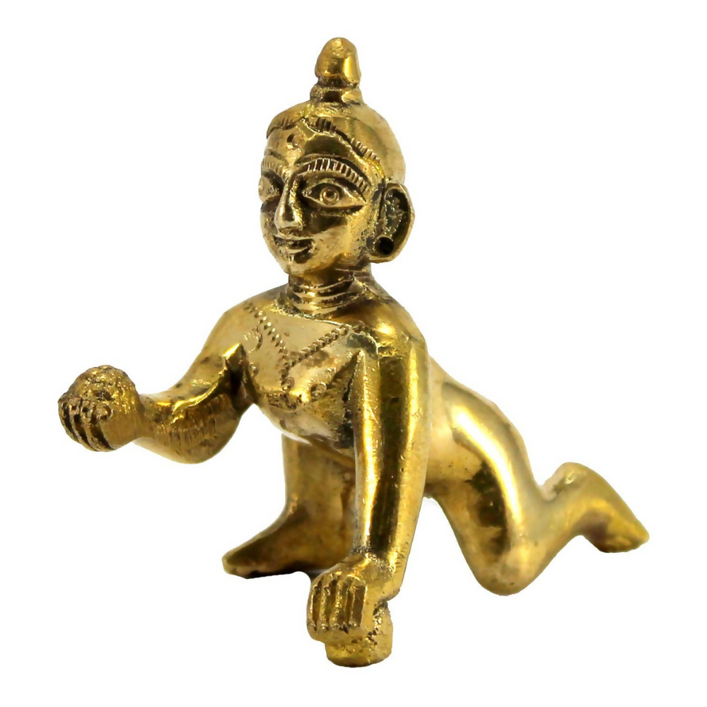 Stonkraft Brass Gopal Laddoo Baby Krishna - Dista