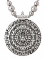 Thumbnail for NVR Women Round Mandaliya Silver Plated Necklace - Distacart
