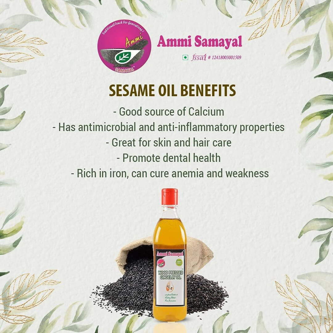 Ammi Samayal Wood Pressed Sesame Gingelly Oil for Cooking - Distacart
