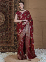 Thumbnail for Anouk Kalamkari Zari Silk Blend Sungudi Saree