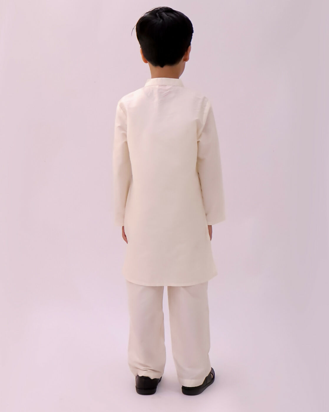 Lil Drama Genda Phool White Kurta and Pant with Mustard Jacket Set for Boys