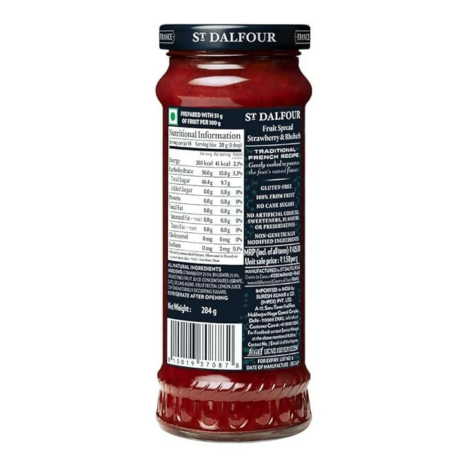 ST. DALFOUR Strawberry & Rhubarb Fruit Spread - Dista