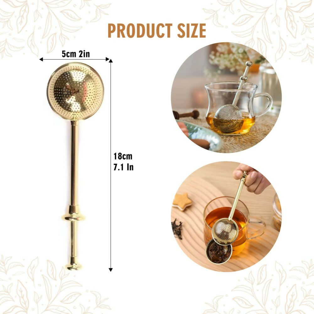 Shuddh Natural Royal Brass Strainer - Loose Leaf Tea - Distacart