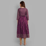 Thumbnail for Alvano Beautiful Printed Anarkali Kurta for Women and Girls Casual wear, Partywear, Wedding (Wine) - Distacart