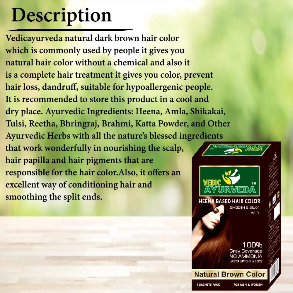VedicAyurveda Natural Brown Hair Color - Dista
