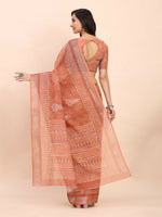 Thumbnail for Astita Linen Cotton Rust Saree
