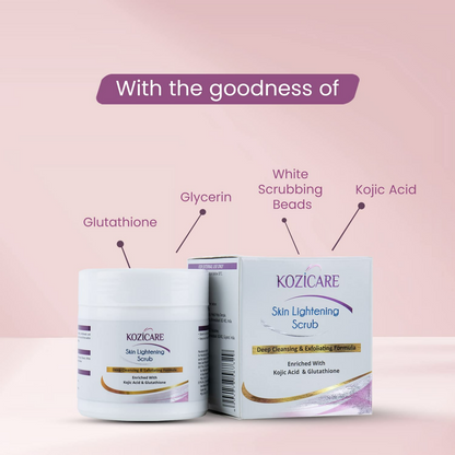 Healthvit Kozicare Skin Lightening Scrub For Deep Cleansing & Exfoliating Formula - Distacart