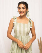 Thumbnail for FIORRA Women's Green Cotton Printed Dress - Distacart