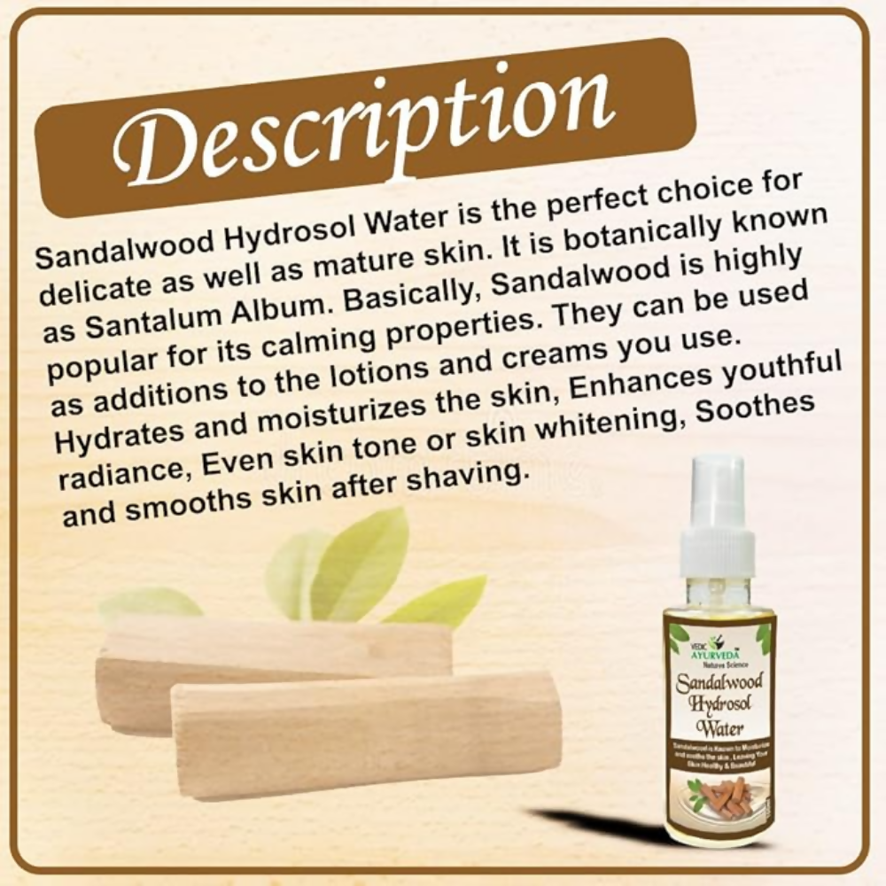 VedicAyurveda Sandalwood Hydrosol Water - Dista