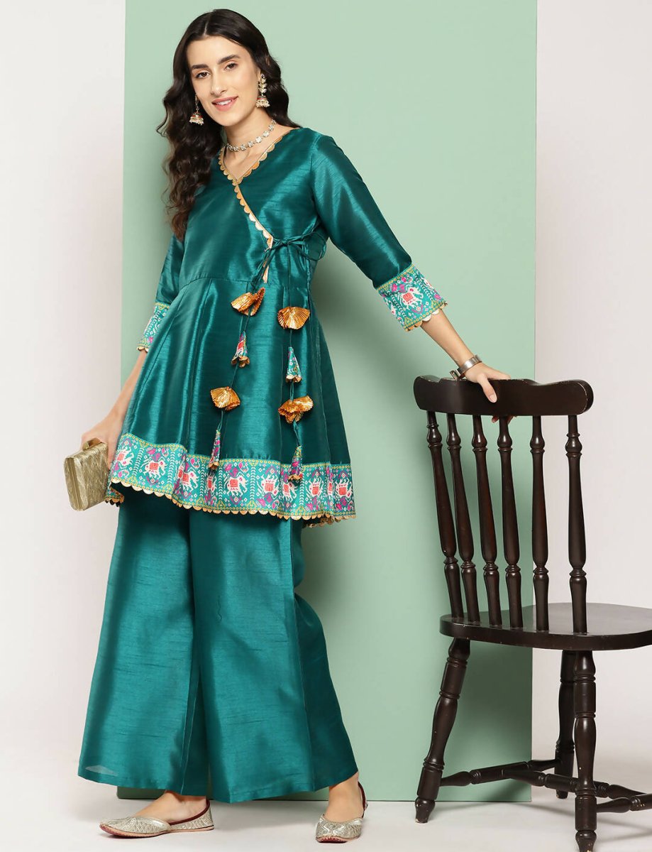 Ahalyaa Women's Traditional Wear Co-ods - Green - Distacart