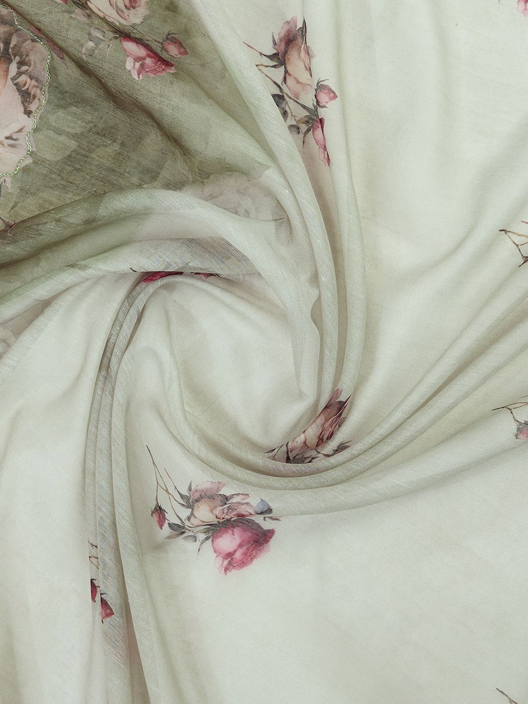 Mitera Floral Printed Zari Saree - Distacart