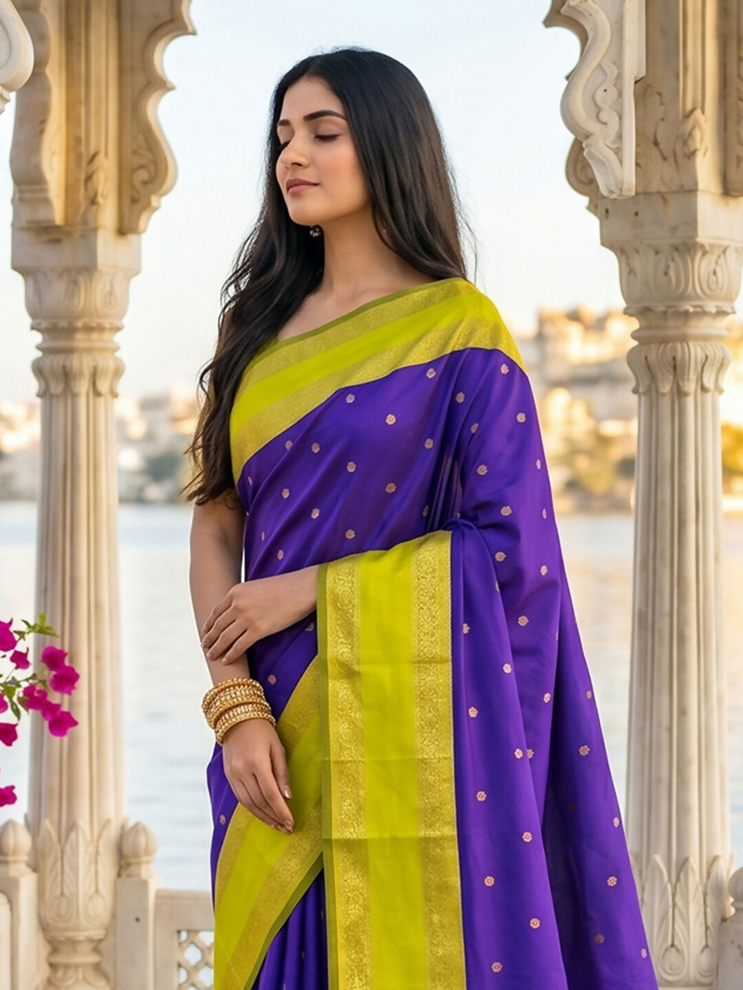 Shree Shyam Fashion Navy Blue Silk Blend Saree - Dista