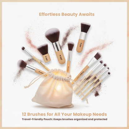 Bronson Professional Bamboo Makeup Brush Set - 11 Pcs - Dista