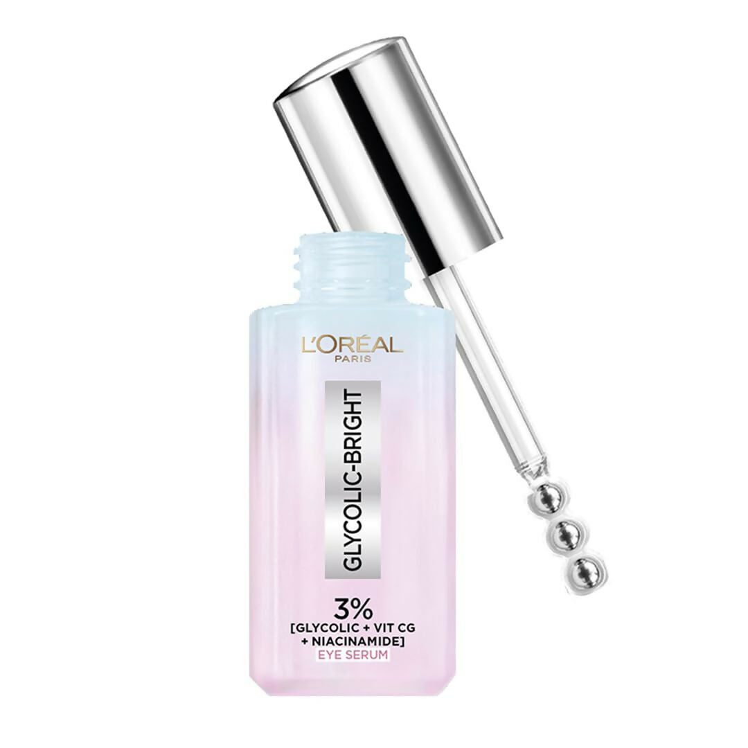 L'Oreal Paris Glycolic Bright Dark Circle Eye Serum With 3% [Glycolic + Vit Cg + Niacinamide] - Distacart