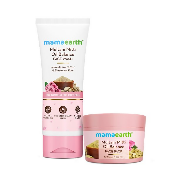 Mamaearth Multani Mitti Oil Control Combo with Multani Mitti & Bulgarian Rose for Oil Control - Distacart