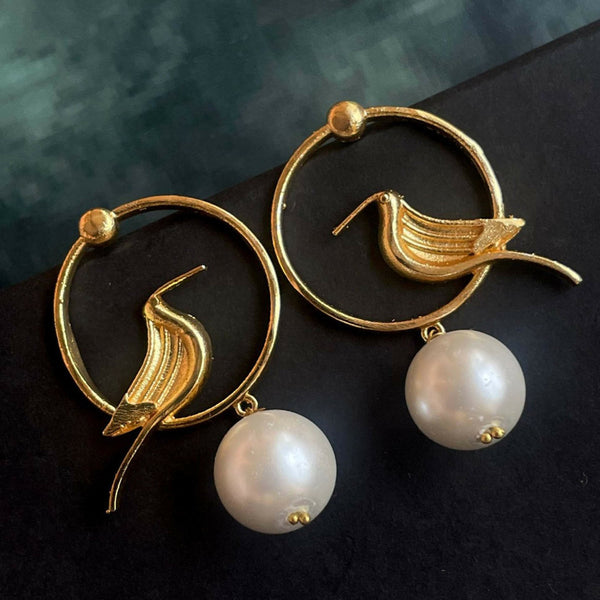 Joban Fashion Women White Pearl With Golden Top Stud Earring - Distacart
