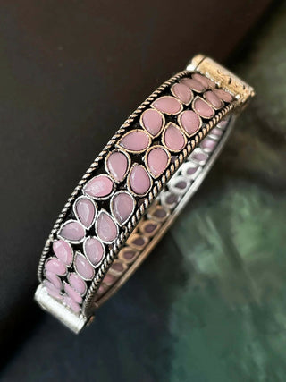 Joban Fashion Onion Pink Brass Oxidized Ethnic Openable Kada