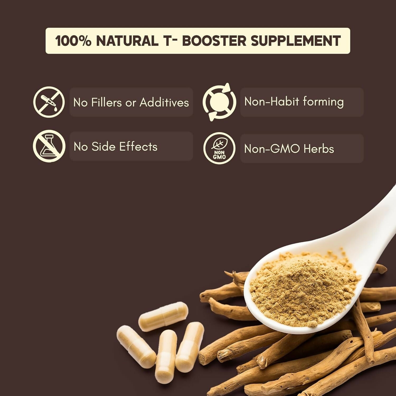 Rasayanam T-Charge Capsules (500mg) 3-in-1 Testosterone Supplement for Men with Sj