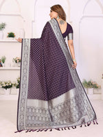 Thumbnail for Aastha Fashion Purple Georgette Silk Zari Weaving Saree - Distacart
