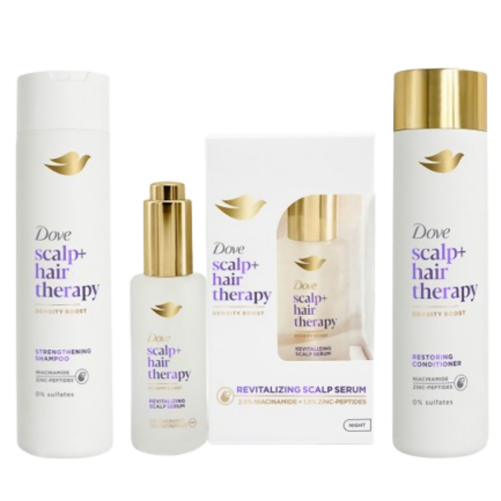 Dove Scalp + Hair Therapy Revitalizing Serum + Sulphate Free Shampoo & Conditioner Combo - Distacart