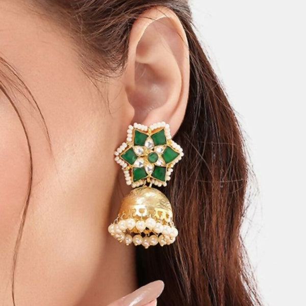 Nuyug 22K Gold Plated Panna Jhumki Earrings - Distacart