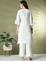 Thumbnail for Sangria Embroidered Regular Gotta Patti Kurta with Palazzos