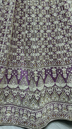 Thumbnail for Jyoti Fashion Women's Violet Bridal Net Fancy Sequins with Multi Thread Embroidered Wedding Lehenga Choli - Distacart