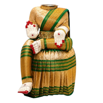 pmw - Fabric Saree Varalakshmi Idol for Pooja - Random Colour - Dista