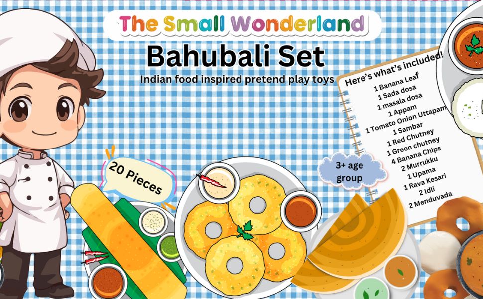 The Small Wonderland Bahubali Set-20 Piece Set-South Indian food inspired Pretend Play Food Toys - Distacart