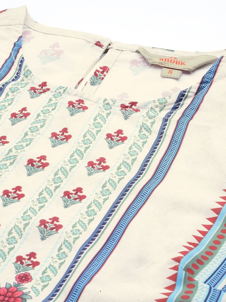 Anouk Floral Printed Kurta Suit Set - Distacart