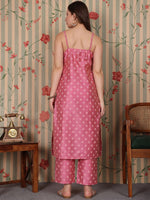 Thumbnail for Ode by House of Pataudi Floral Printed Regular Kurta with Trousers - Distacart