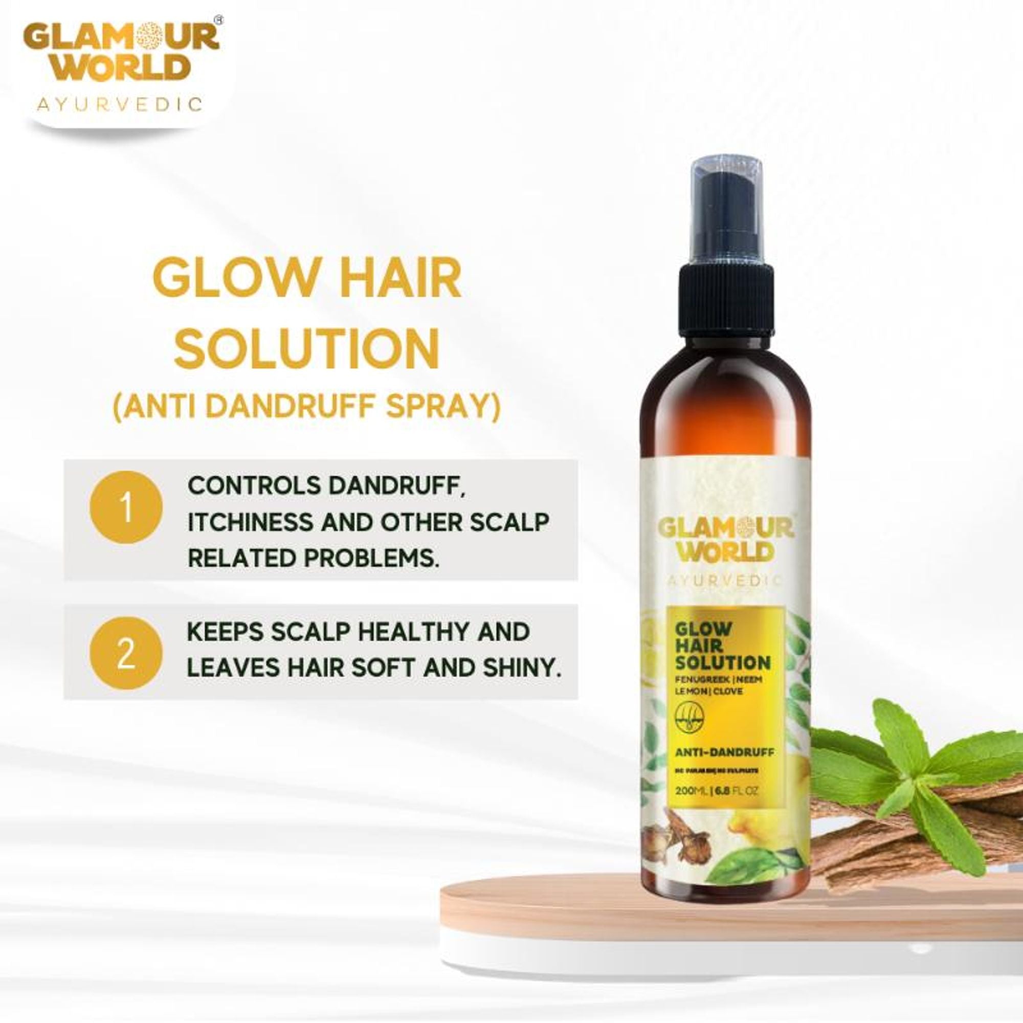 GLAMOUR WORLD AYURVEDIC Glow Hair Solution - Distacart