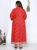 Thumbnail for Swasti Bandhani Printed A-Line Maxi Ethnic Dress