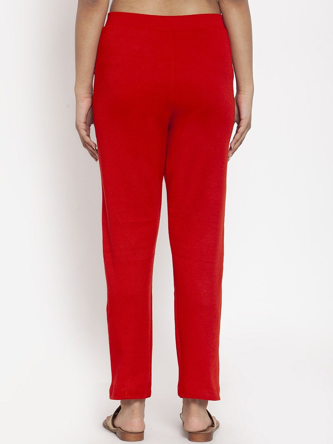 TAG 7 Women Red Solid Ankle-Length Woolen Pants