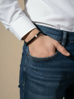 Thumbnail for NVR Unisex Black & White Crystal Beaded Bracelet - Distacart