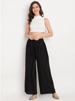 Thumbnail for TAG 7 Women Black & Navy Blue Set of 2 Flared Ethnic Palazzos