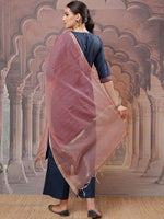 Thumbnail for Vishudh Embroidered Regular Thread Work Kurta with Palazzos & With Dupatta