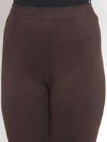 Thumbnail for TAG 7 Women Brown Solid Ankle-Length Leggings - Distacart
