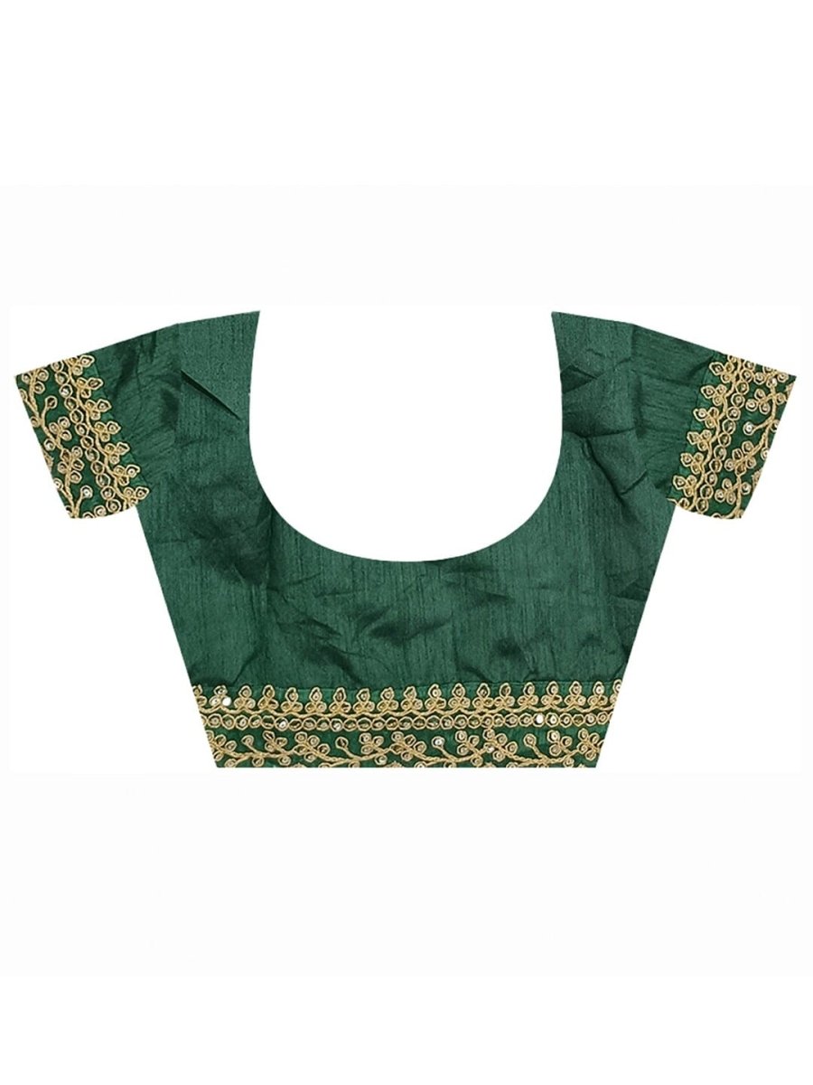 Anouk Green & Blue Floral Printed Embroidered Pure Georgette Saree - Distacart