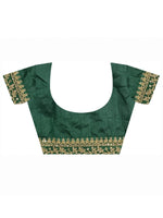 Thumbnail for Anouk Green & Blue Floral Printed Embroidered Pure Georgette Saree - Distacart