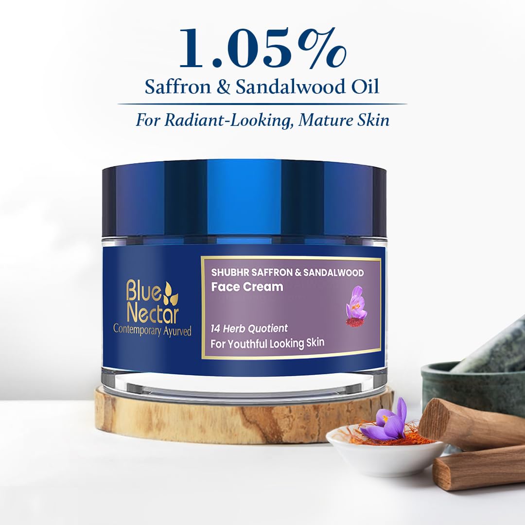 Blue Nectar Shubhr Anti Aging Saffron & Sandalwood Cream for Women