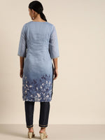 Thumbnail for All About You Women Blue Floral Printed Kurta with Trousers - Distacart