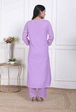 Thumbnail for Miravan Womens Lavender Angrakha Kurta Set - Distacart
