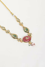 Thumbnail for Nuyug 22K Gold Plated Radiant Rose Stone Kundan Necklace