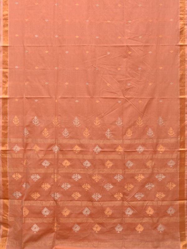 Fawn Uppada Cotton Handloom Saree with Assorted Pallu Design - Global Threads - Distacart